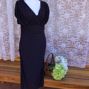 Evan Picone maxi dress polka dot